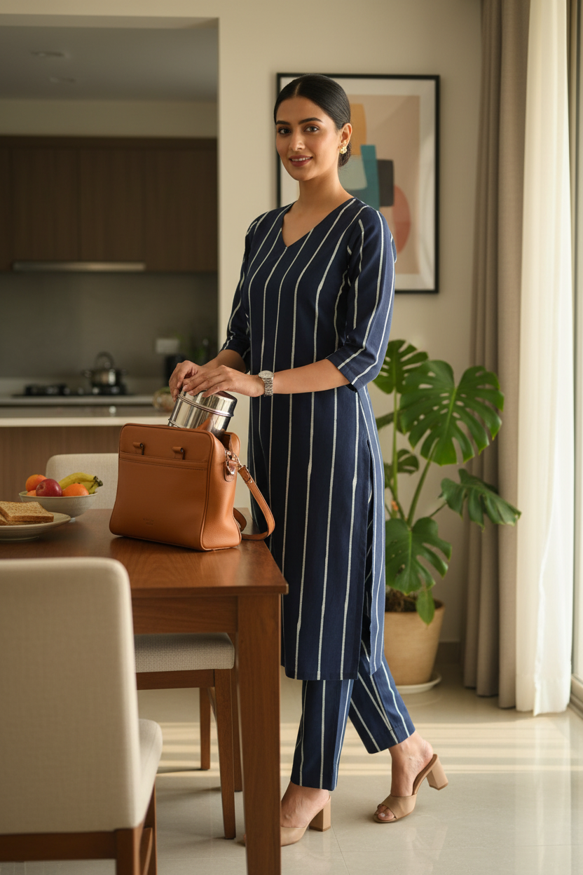 Designer hand block print Cotton top and bottom set