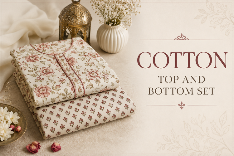 Designer Cotton Top And Bottom Sets