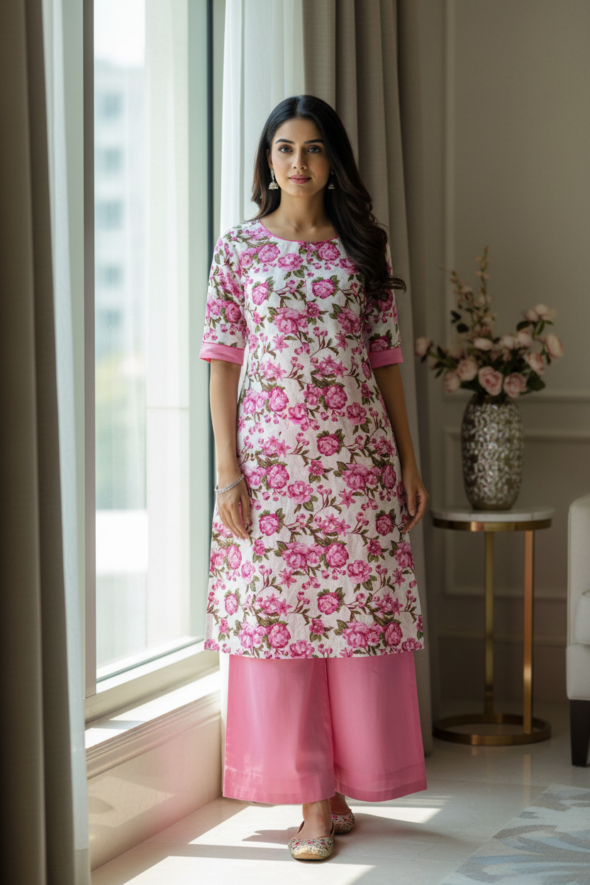 Imported 100%cotton top and bottom set