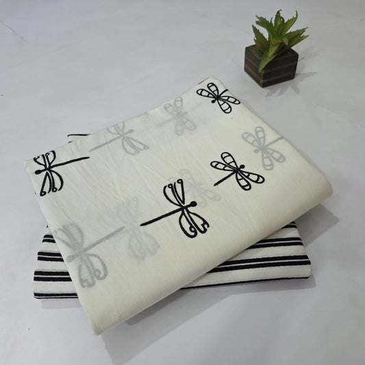 Designer hand block print Cotton top and bottom set