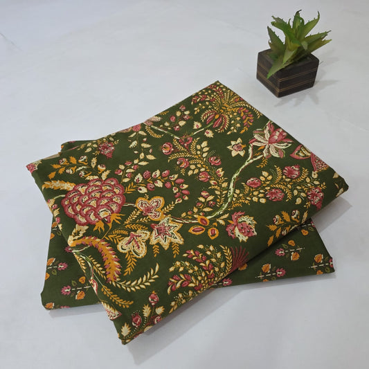 Designer hand block print Cotton top and bottom set