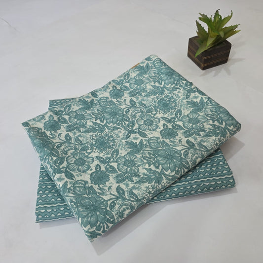 Designer hand block print Cotton top and bottom set