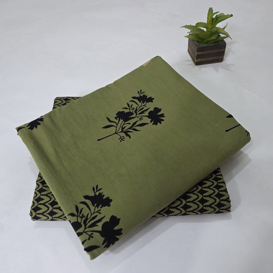 Designer hand block print Cotton top and bottom set