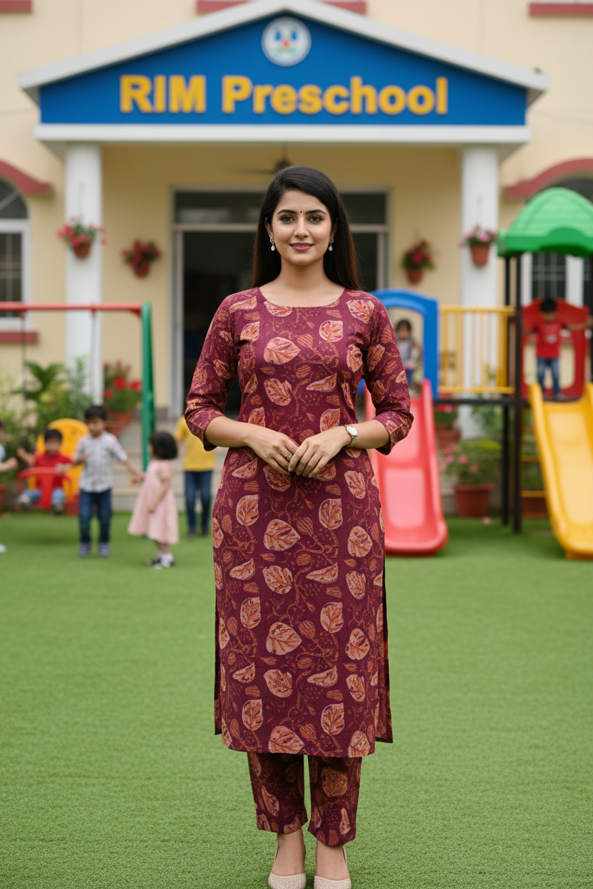 Designer hand block print Cotton top and bottom set