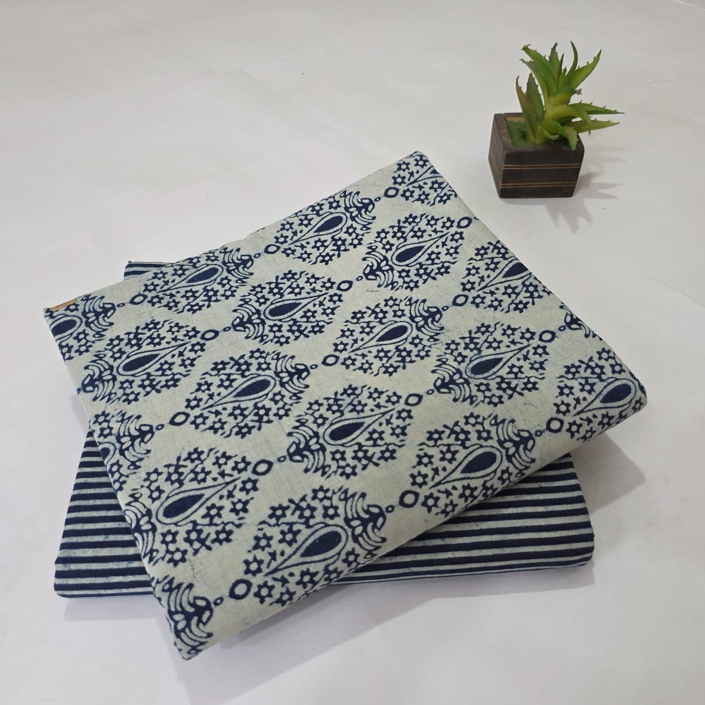 Designer hand block print Cotton top and bottom set