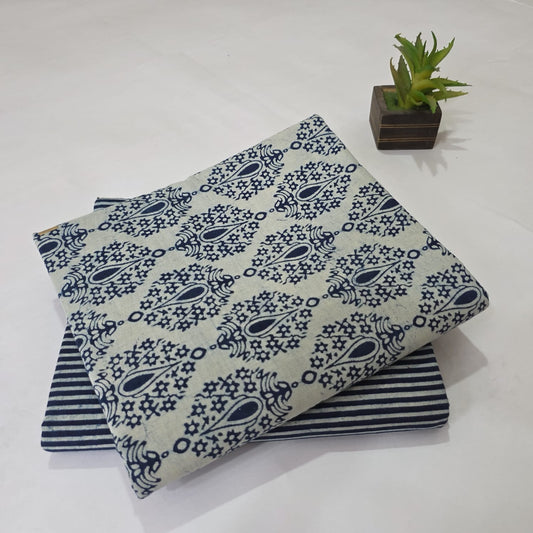 Designer hand block print Cotton top and bottom set