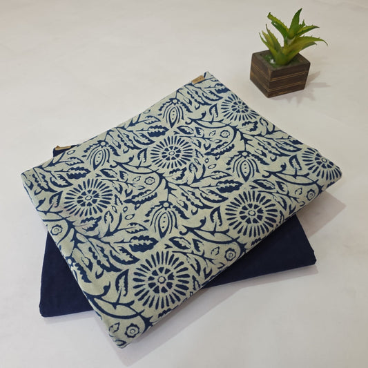 Designer hand block print Cotton top and bottom set