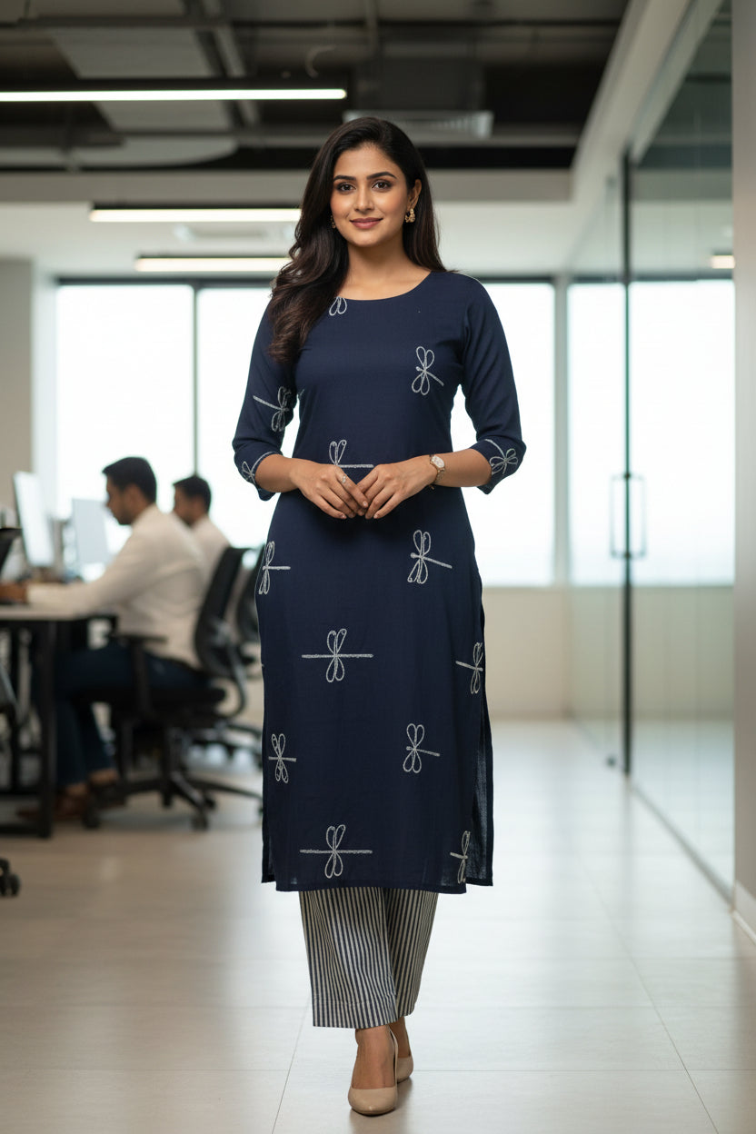 Designer hand block print Cotton top and bottom set