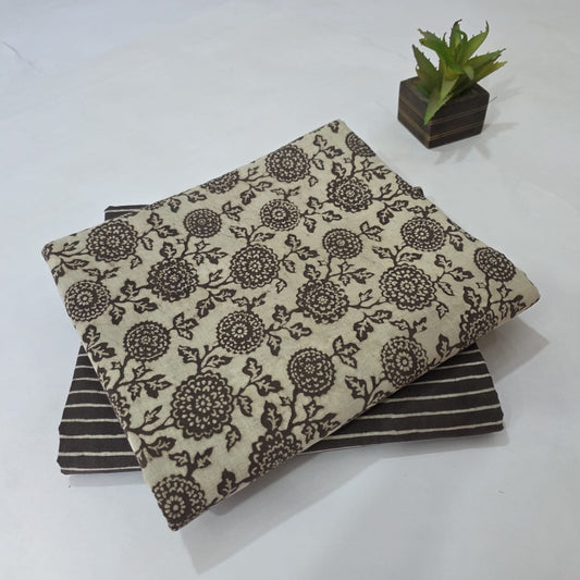 Designer hand block print Cotton top and bottom set